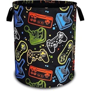 Baby Shower Gift Idea: Game Consoles Laundry Basket Funny Colorful Oxford Cloth Laundry Hamper With Handle Foldable Portable Clothes Storage Basket 18.9 X 16.5 Inch Storage Bag For Laundry Room/Bathroom/Bedroom/Dormitories