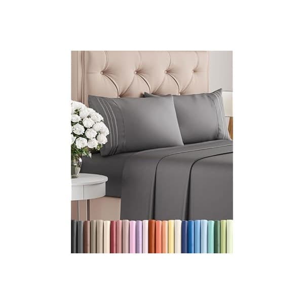 Price Drop: Queen Size 4 Piece Sheet Set - Breathable & Cooling Sheets - Dark Grey | Hotel Luxury Bed Sheets for Women & Men, Deep Pockets, Easy-Fit, Extra Soft and Wrinkle Free Sheets, Oeko-Tex Bed Sheet Set