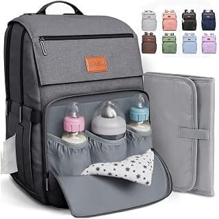 Baby Shower Gift Idea: Pillani Baby Diaper Bag Backpack - Baby Bag for Girls & Boys, Large Waterproof Diaper Backpack - Baby Shower Gifts for Boys & Registry Must Haves - Travel Diaper Bags with Changing Pad - Newborn Stuff