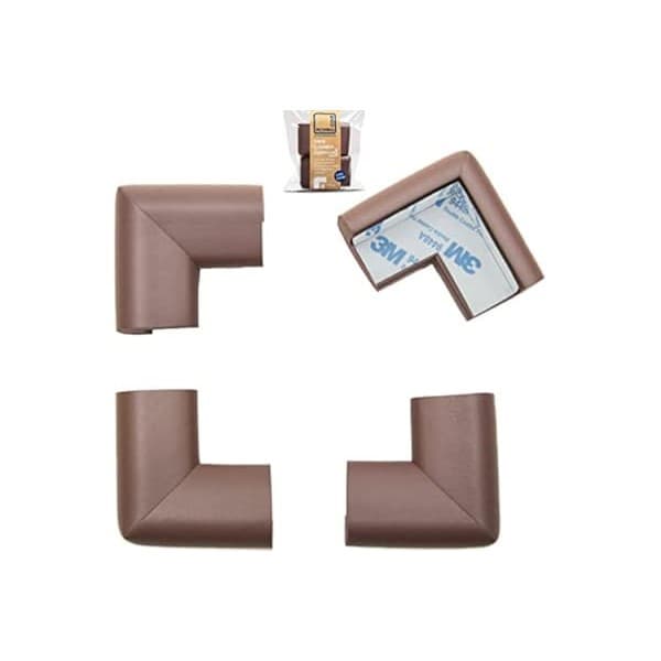 Kitchen Hack Alert: Roving Cove HeftyFit Corner Protector for Baby (4 Large Corners), Heavy-Duty Soft Rubber Foam Furniture Corner Bumper Guards, 3M Adhesive Pre-Taped, Coffee Brown