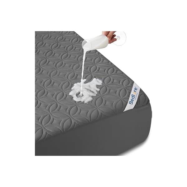 Upgrade Your Life With This: BEDLORE Waterproof Mattress Protector, Queen Size Mattress Pad Noiseless with Deep Pocket 6"-18" Depth, Soft Breathable Dirt-Proof Bed Mattress Cover Washable for Home, Bedroom, Hotel (Gray)