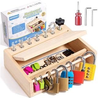 Pregnancy Hack: INIFEIDALA Montessori Toys for 3 4 5 6 Year Old Birthday Gift | Screwdriver Board Set,Lock and Key Toy,Fine Motor Skills,STEM Toys,Educational Learning Sensory Activities