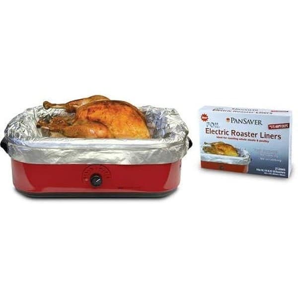 Amazon's Choice: Pansaver Foil Electric Roaster Liners, 3 Box Bundle (6 Liners for Roasters). Fits 16, 18 and 22 Quart Roasters. Best Liners for Roasting Whole Meats.