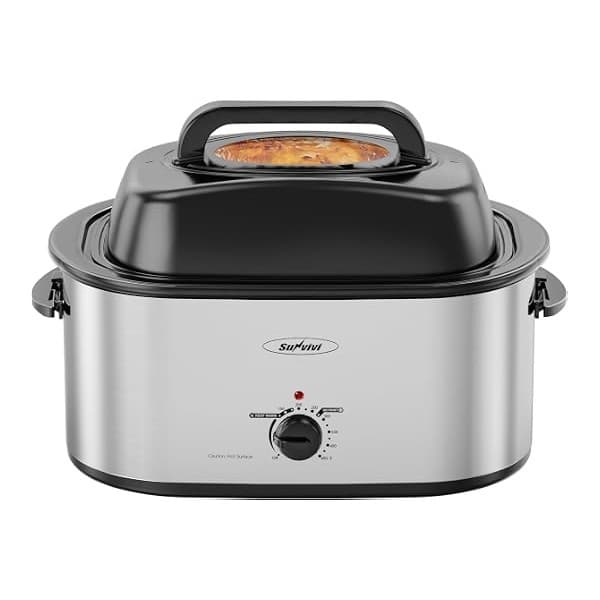 We Are Obsessed With This: Sunvivi 28QT Roaster Oven for Large Whole Turkey, Countertop Roaster Cooker | Self-Basting & Glass Viewing Lid, Removable Pan, 150-450°F Temp Control, for Baking Slow Cook Defrost Warm Turkey Up to 30lb