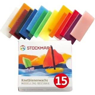 Perfect Gift Idea: Stockmar Natural Modelling Beeswax: 15 Assorted Colors of Beeswax Sheets Safe for Kids, Toddlers, Adult Artists - Non Toxic, Non Drying Modeling Wax for Homeschoolers, Waldorf Organic Art Supplies