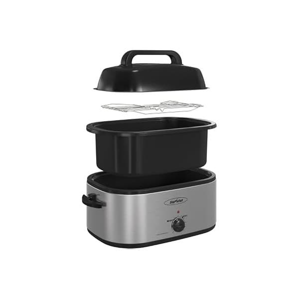 Mom's Pick of the Week: Sunvivi Electric Roaster,28 Quart Roasting Oven with Self-Basting Lid Removable Pan,Turkey Roaster Oven with 150 to 450F Temperature Control Cool-Touch Handles, Sliver