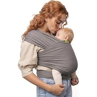 New Mom Must-Have: Boba Baby Wrap Carrier – Original Baby Sling Carrier for Newborns (7–35 lbs), Soft, Secure, Hands-Free & Ergonomic, Ideal for Comfortable Bonding, New Parents (Grey)
