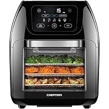 Limited Time Deal: CHEFMAN Multifunctional Digital Air Fryer+ Rotisserie, Dehydrator, Convection Oven, 17 Touch Screen Presets Fry, Roast, Dehydrate, Bake, XL 10L Family Size, Auto Shutoff, Large Easy-View Window, Black
