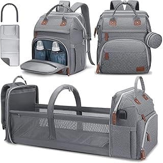 Mom's Pick of the Week: DERJUNSTAR Diaper Bag Backpack – Large Capacity Baby Diaper Bag with Changing Pad, Waterproof Travel Backpack for Boys & Girls, Multi-Function Baby Bag with USB Charging Port, Grey