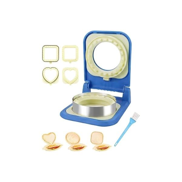 Amazon's Choice: 3-in-1 Uncrustable Sandwich Maker - Heart/Circle/Square Crustless Sandwich Cutter & Sealer for Kids' Lunch, Breakfast & Lunchboxes | BPA-Free Uncrustable Press,Easy Clean(3-Shape Blue)