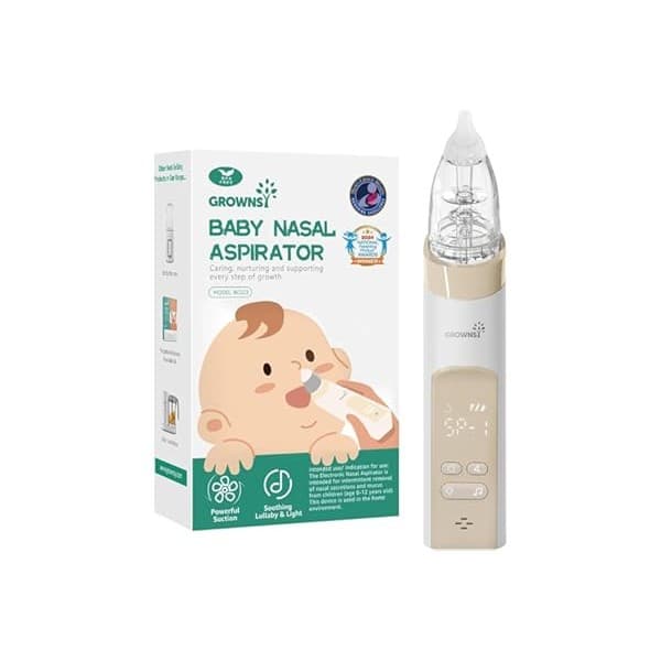 Mom's Pick of the Week: GROWNSY Nasal Aspirator for Baby, Electric Baby Nose Sucker, Automatic Nose Cleaner with Larger Suction Chamber and More Powerful Suction, Music and Light Soothing Function, Beige