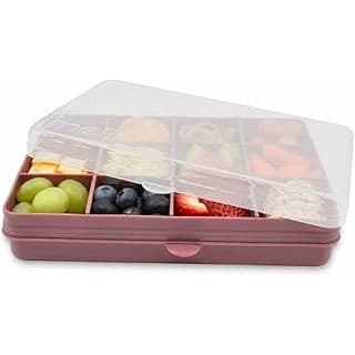 Best Amazon Buy Under: melii Snackle Box |12-Compartment Snack Container with Removable Dividers, BPA-Free Food Storage for Travel, School & On-the-Go Snacks, Kids & Family Organizer (Berry)