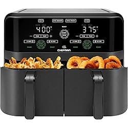 Budget Find You Need: Chefman 6 Quart Dual Basket Air Fryer - Digital Touchscreen, Smart Sync Finish, Hi-Fry, Auto Shutoff, 2 Independent 3QT Nonstick Dishwasher-Safe Frying Baskets - Digital Double Air Fryer - Black