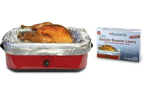 Pansaver Foil Electric Roaster Liners, 3 Box Bundle (6 Liners for Roasters). Fits 16, 18 and 22 Quart Roasters. Best Liners for Roasting Whole Meats.