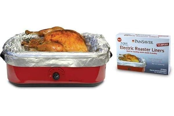Pansaver Foil Electric Roaster Liners, 3 Box Bundle (6 Liners for Roasters). Fits 16, 18 and 22 Quart Roasters. Best Liners for Roasting Whole Meats.