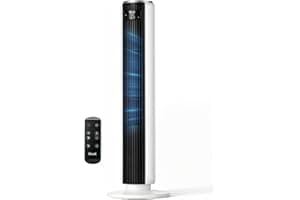 LEVOIT Tower Fan for Bedroom, 90° Oscillating Standing Fan with 28dB Quiet for Sleep, 25ft/s Velocity, 12H Timer, 5 Speeds 4 Modes, Remoter, Bladeless Room Fan for Home, Office, Indoor, 36 inch, White