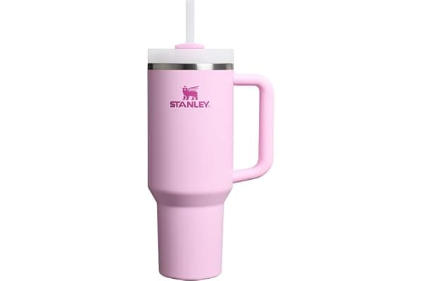 STANLEY Quencher H2.0 Flow State Tumbler, 40 oz, Cherry Blossom | Handle and Straw | 3-Position Lid | Cup Holder Compatible for Travel | Insulated Stainless Steel Cup | BPA-Free