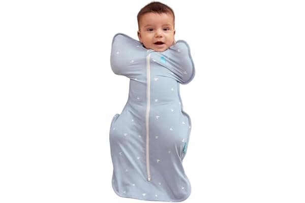 Love to Dream Swaddle Up Viscose from Bamboo, Arms Up Position, Soft and Sustainable Bamboo Fabric, Versatile Wearable Blanket, 1.0 TOG (20-24°C) Ideal for Moderate Temps, Small 8-13 lbs, Boats Mist