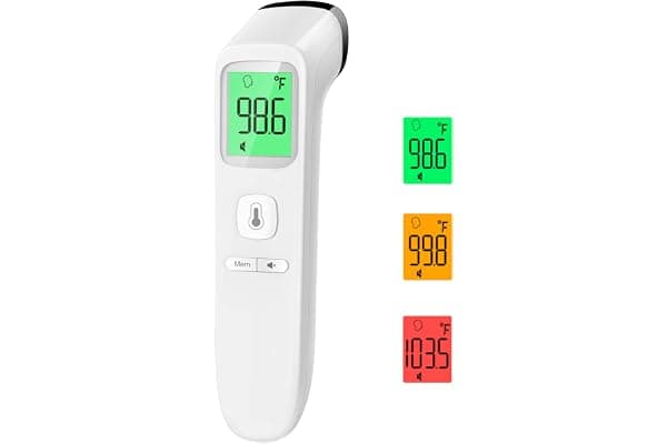 No-Touch Thermometer for Adults and Kids, Accurate Digital Baby Thermometer, Fever Alarm & Silent Mode, 2 in 1 Forehead & Object Mode