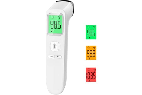 No-Touch Thermometer for Adults and Kids, Accurate Digital Baby Thermometer | 1s Fast Reading, Fever Alarm, Silent Mode, 35-Reading Memory, Forehead & Object Mode, AAA Battery Included, for Home & Clinic