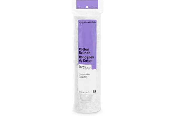 Amazon Essentials Hypoallergenic 100% Cotton Rounds, 100 Count (Previously Amazon Basics)