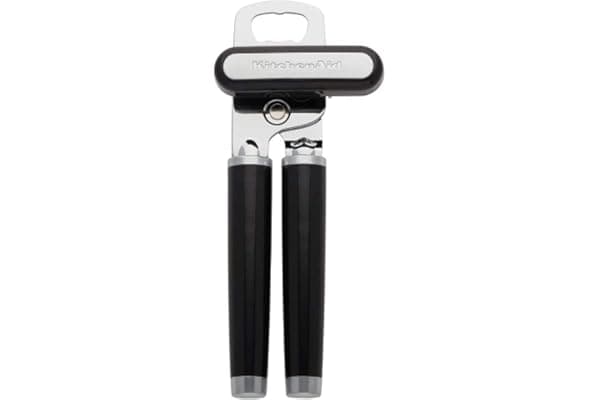 Amazon's Choice: KitchenAid Classic Multifunction Can Opener and Bottle Opener Easy to Use, Razor Sharp Stainless Steel Cutting Wheel, Soft Ergonomic Handles, Black
