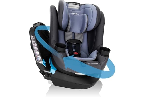Evenflo REO by Revolve360 Rotating 2-in-1 Convertible Car Seat, 360 Degrees, Infant to Toddler, Forward and Rear Facing, Compact Design, One-time Install (Brookline)