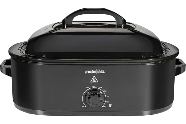 Proctor Silex 18 Quart Electric Roaster Oven with Self-Basting Lid | Up To 24 LBS | 125 to 450° F Variable Temperature Control Electric Roaster Pan With Lid | Removable Pan | Black | 32211
