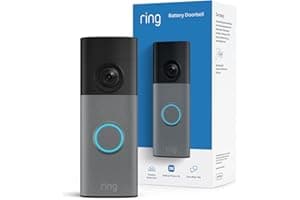 Ring Battery Doorbell (newest model) — Retinal 2K with wide-angle video, up to 6x Enhanced Zoom, Two-Way Talk, and Built-In Battery, Speckled Gray