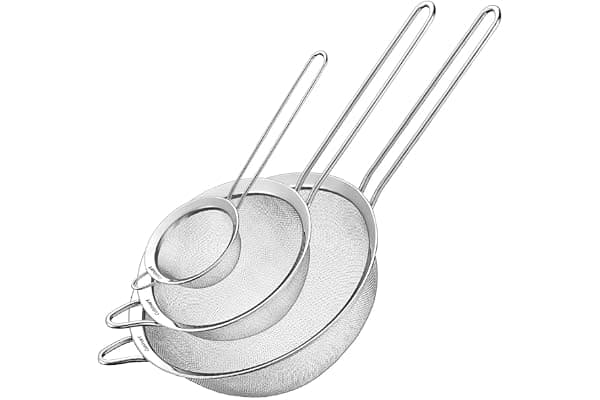 Cuisinart, Mesh Strainers, Stainless Steel Mesh Strainers for Kitchen, Fine Mesh Kitchen Strainer Set for Sifting, Straining and Cooking, Ctg-00-3Ms, 3 Count