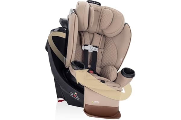 Evenflo Revolve360 Extend All-in-One Rotating Car Seat with Green & Gentle Fabric (Travertine)