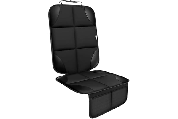 Meolsaek Car Seat Protector for Child Car Seat, Durable 600D Fabric Waterproof Car Seat Cover with Thick Pad Non-Slip Backing,No Imprints (Black 1pc)