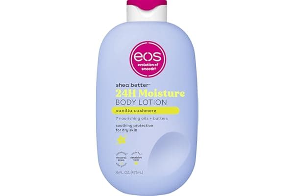 This Solves the Problem: eos Shea Better Body Lotion Vanilla Cashmere, 24-Hour Moisture Skin Care, Lightweight & Non-Greasy, Natural Shea, Vegan, Vanilla Body Lotion, 16 fl oz