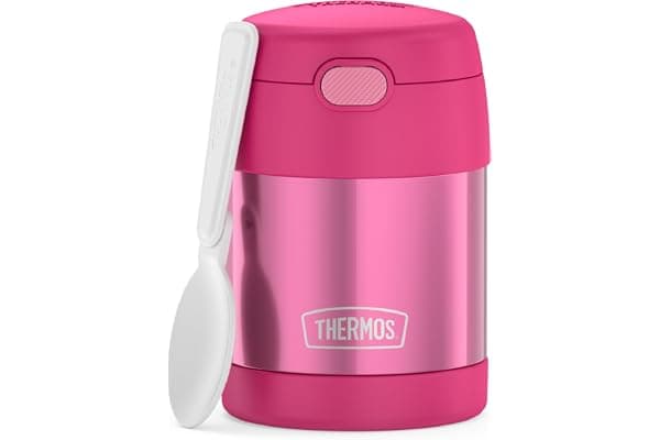THERMOS FUNTAINER Kids Food Jar with Spoon, 10oz, Pink