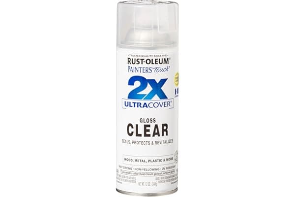 Rust-Oleum Painter's Touch 2X Ultra Cover Spray Paint, Gloss Clear | Indoor and Outdoor Surfaces (Metal, Wood, Plastic), Fast Dry, Durable, Sprays from Any Angle, Comfort Tip, Oil Based