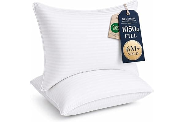 Beckham Hotel Collection Bed Pillows Standard/Queen Size Set of 2 | Original Soft Down Alternative Pillow for Sleeping, Soft Support for Back, Stomach or Side Sleepers