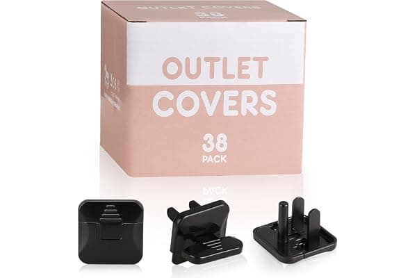 Outlet Covers Babepai 38-Pack Black Child Proof Electrical Protector Safety Improved Baby Safety Plug Covers
