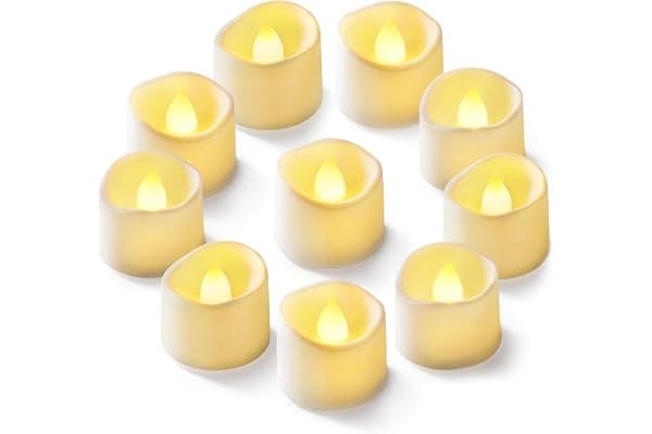 Homemory 12Pcs Flickering Flameless Candle Battery Operated, 200+Hours Fake Electric LED Tea Lights for Votive, Centerpiece Table Decorations, Wedding, Aniversary, Halloween, Christmas
