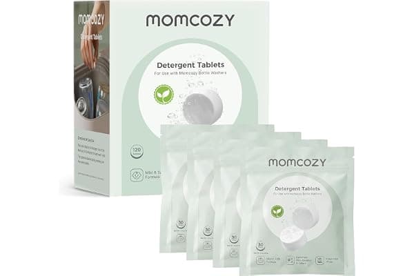 Momcozy Official Detergent Tablets for Momcozy Bottle Washers, 120 Tablets | Official Tablets for Momcozy DeepClean & KleanPal Bottle Washers, Remove Stubborn Milk Residue and Odor, Safe and Powerful