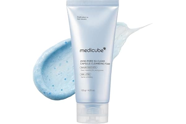 medicube Facial Cleanser Zero Pore Capsule Foam Cleanser | Daily Gentle Face Wash for Pore, Blackhead & Skin Texture Care, AHA BHA PHA for Deep Cleansing, Korean Skincare, 4.23 oz