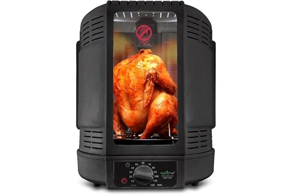 NutriChef Vertical Countertop Rotisserie Oven Roaster, Rotating Shawarma And Kebab Machine with Skewer and Rack, Basket Tower, Roasting Rack, Poultry Tower, Drip Tray, For Meat Chicken Turkey Lamb