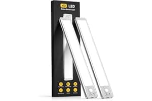 MCGOR 10inch Under Cabinet Lighting, 2 Pack Rechargeable Motion Sensor Light Indoor, 5 Levels Dimmable Magnetic Closet Lights, Wireless Under Counter Lights for Kitchen, Stairs