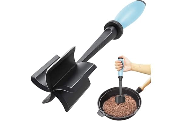 Upgrade Meat Chopper, Heat Resistant Meat Masher for Hamburger Meat, Ground Beef Smasher, Nylon Hamburger Chopper Utensil, Ground Non Stick Mix Chopper, Mix and Chop, Potato Masher Tool(Aqua)