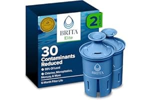 Brita Elite Water Filter Replacements for Pitchers and Dispensers, BPA-Free, Reduces 99% of Lead, Lasts Six Months or 120 Gallons, Includes 2 Pitcher Replacement Filters