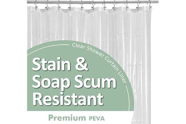 Price Drop: Barossa Design Plastic Shower Liner Clear - Premium PEVA Shower Curtain Liner with Rustproof Grommets and 3 Magnets, Waterproof Cute Lightweight Standard Size Bathroom Curtains - Clear