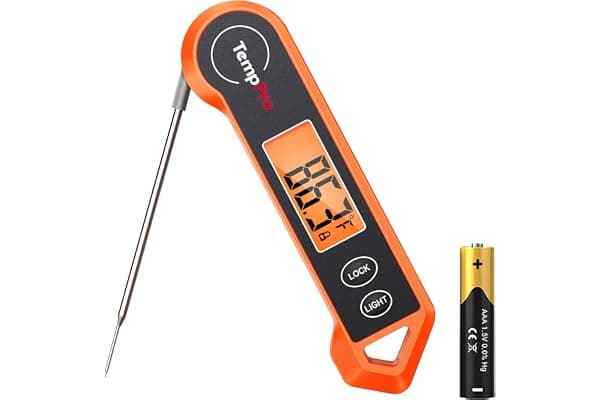 TempPro TP19H 1 Sec Digital Meat Thermometer for Cooking | Instant Read Food Thermometer with Motion Wake for BBQ Grill Oil Fry Candy, Gifts for Men Dad Husband (Previously ThermoPro)
