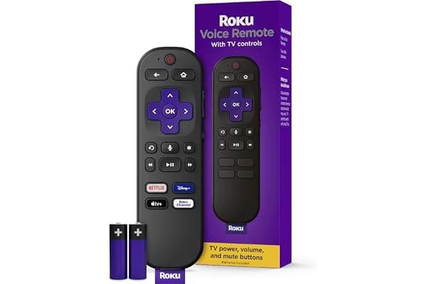 Roku Voice Remote, Replacement TV Remote Control | Voice Control, Simple Setup, & Pre-Set App Shortcuts - Compatible with Roku TV, Players, & Audio Devices