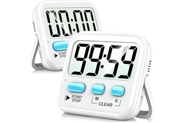 Antonki 2 Pack Digital Timer for Kids, Magnetic Countdown Kitchen Timers for Cooking, Egg, Classroom, Teacher, Exercise, Study, Oven - Battery Included