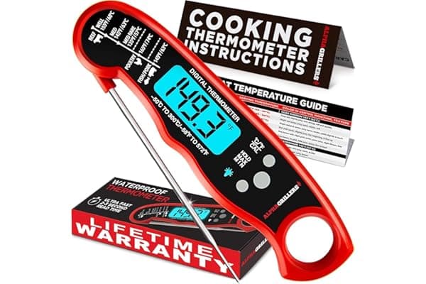 Alpha Grillers Meat Thermometer Digital – Instant Read Food Thermometer for Cooking & Grilling – Professional Kitchen Birthday Gifts for Men, Him, Dad, Husband, Boyfriend