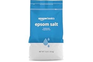 Amazon Basics Epsom Salt Soak, Unscented, Magnesium Sulfate USP, Muscle and Feet Relaxation, Resealable Bag, 3 Pound
